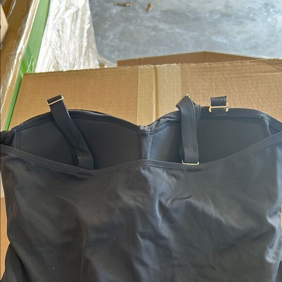 Susan Graver Sz 12 Black One-Piece Swimsuit - Picture 2 of 4